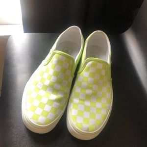 green/lime checkered vans